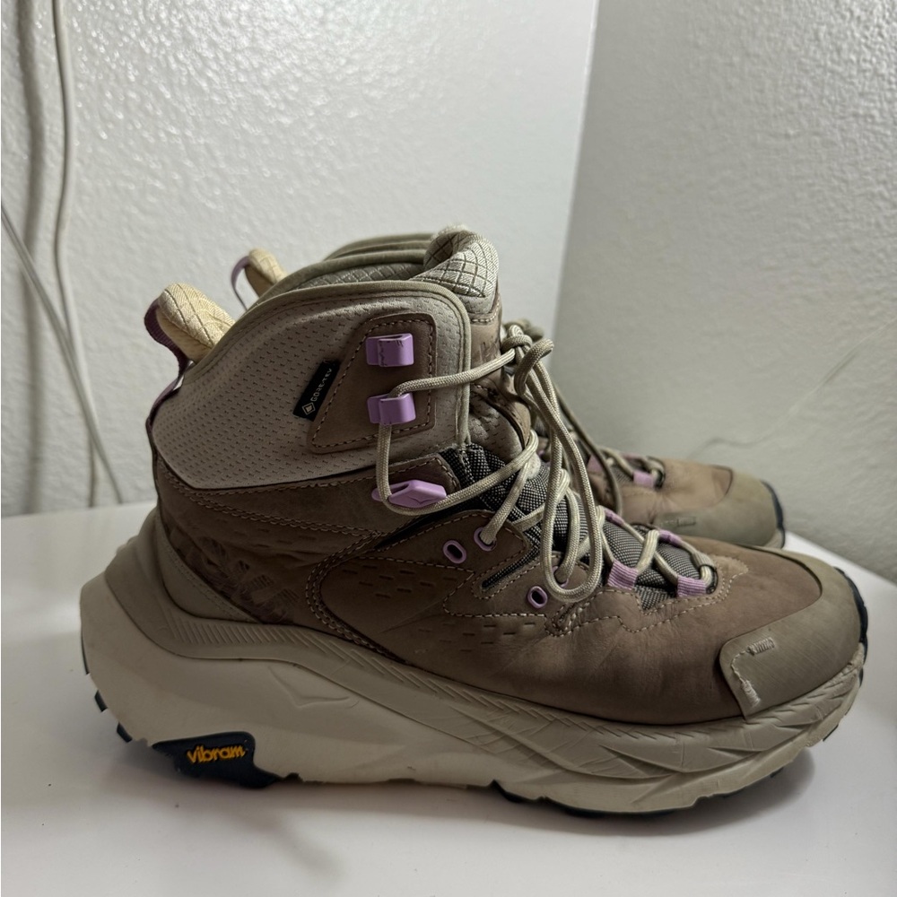 Hoka Women's Athletic Shoes - Tan and Purple - Picture 2 of 8